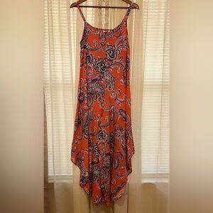 Ivy Street M Vibrant Multicolored Boho Jumpsuit Paisley Asymmetrical Harem Style